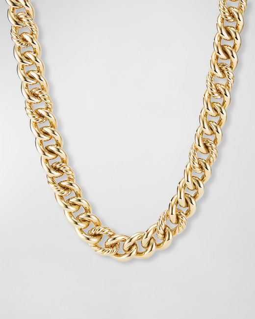 David Yurman Metallic 18k Yellow Gold Medium Curb Chain Necklace