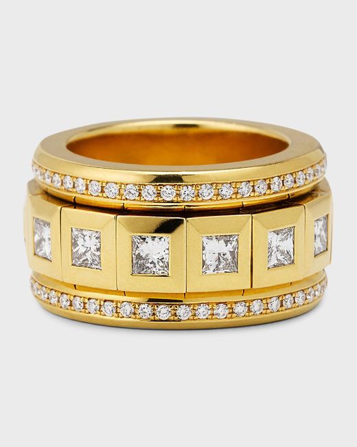 Tamara Comolli Metallic Curriculum Vitae 18k Yellow Gold Pave Ring, Size 8.5