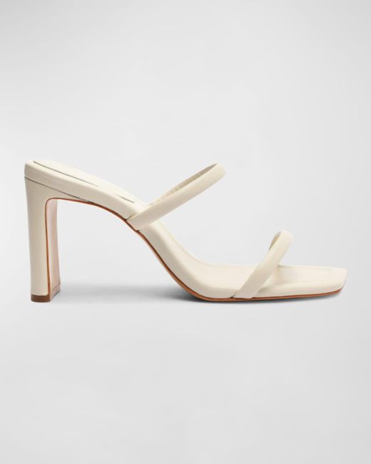 SCHUTZ SHOES White Ully Napa Dual Band Slide Sandals