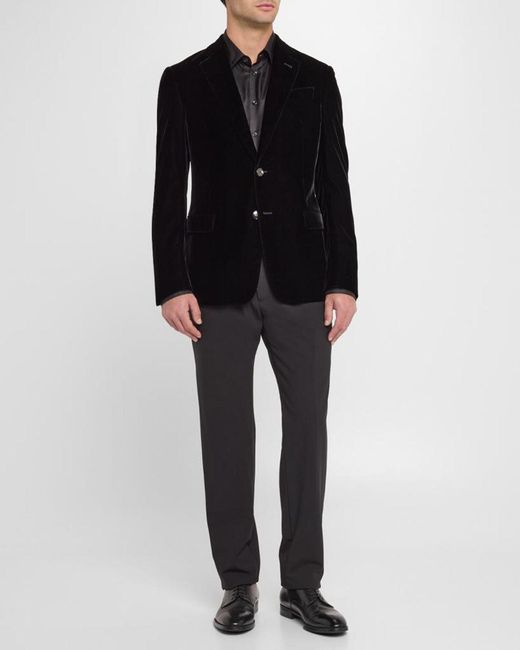 Giorgio Armani Black Apos;S Velvet Notch Lapel Dinner Jacket for men