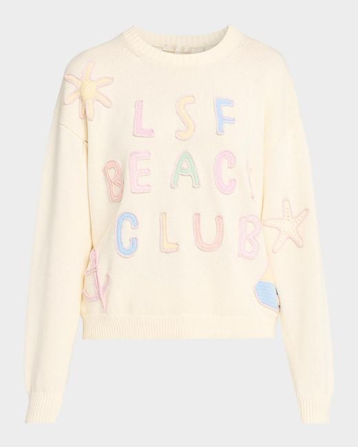 LoveShackFancy Natural Kora Embroidered Cotton Pullover