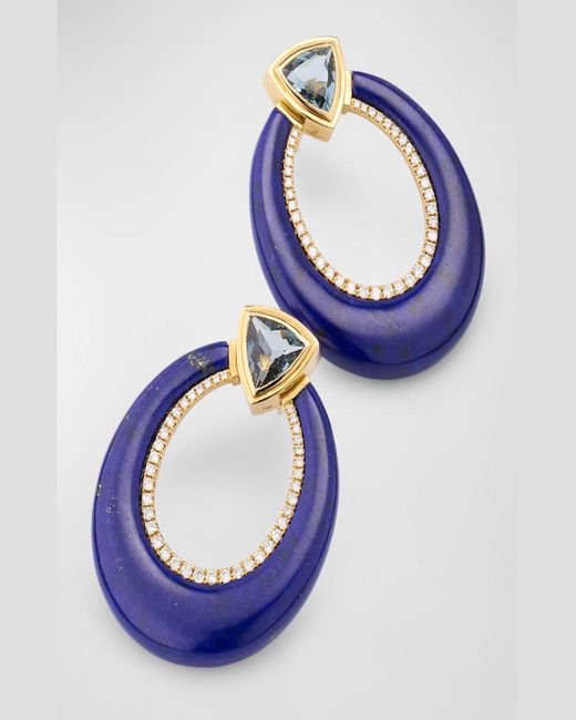 Sorellina Blue 18K And Tourmaline Earrings With Gh-Si Diamonds