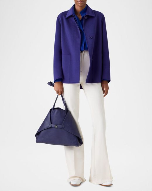Akris Blue Laars Cashmere Long Jacket