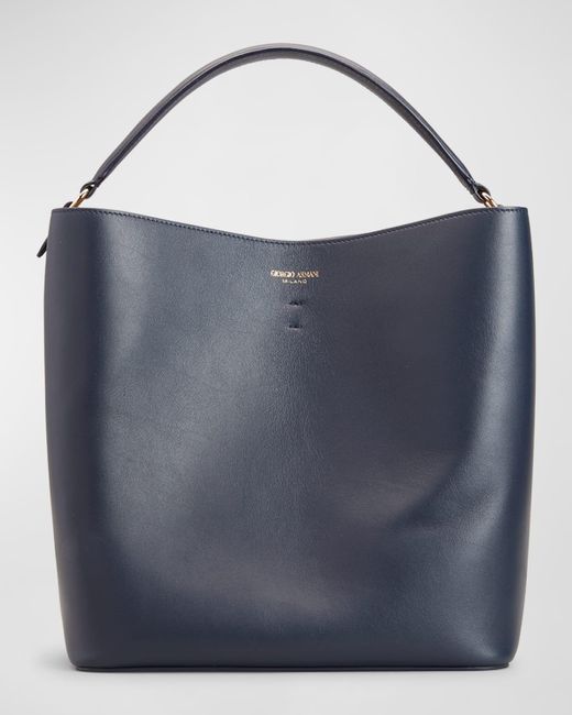 Giorgio Armani Blue Infinity Medium Napa Leather Tote Bag