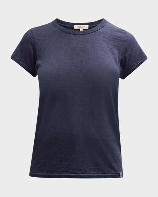 Rag & Bone Blue Slub Crewneck Tee
