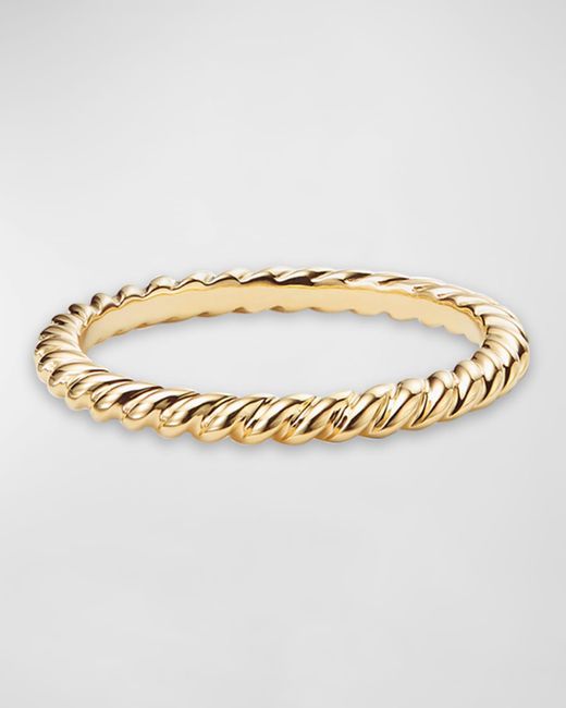 David Yurman Metallic Dy Unity Cable Ring In 18k Gold, 2mm, Size 6.5