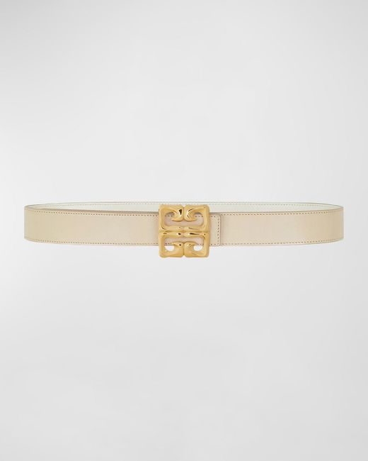 Givenchy White Baroque 4G Reversible Leather Belt