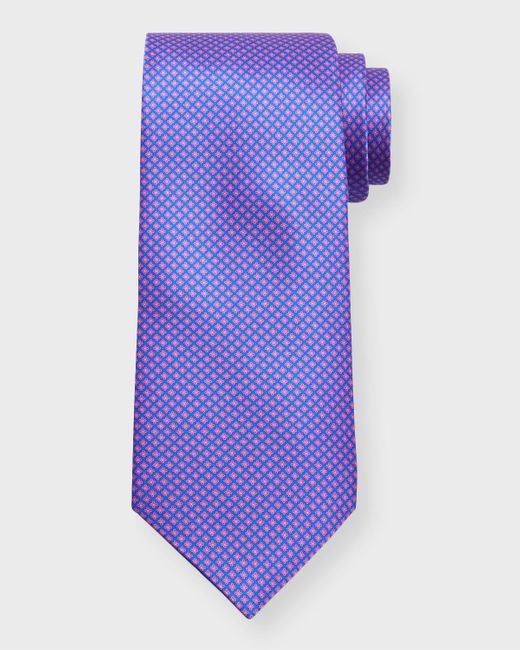Stefano Ricci Purple Silk Micro-floral Tie for men