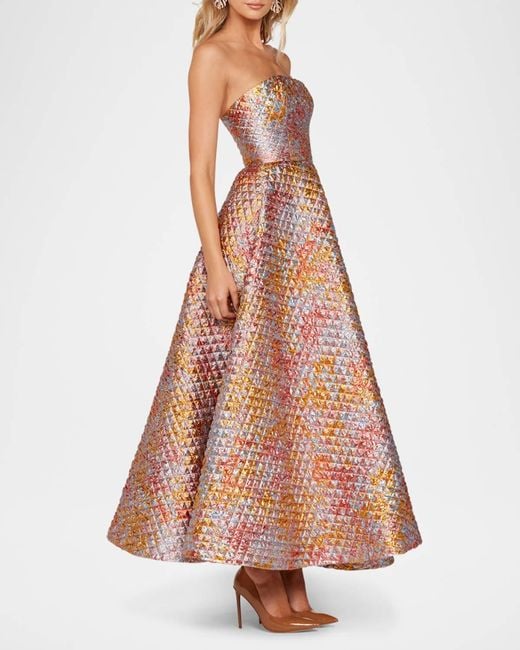 celine appliqu strapless cocktail dress Celine Appliqu Strapless Cocktail Dress (Women)