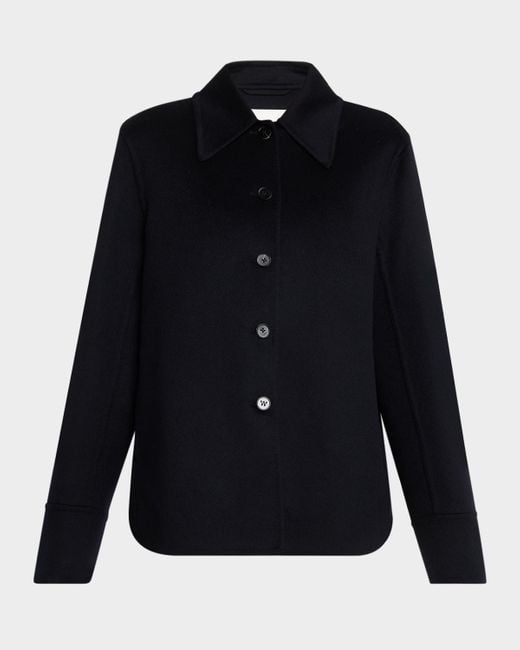 Jil Sander Blue Button Down Cashmere Jacket