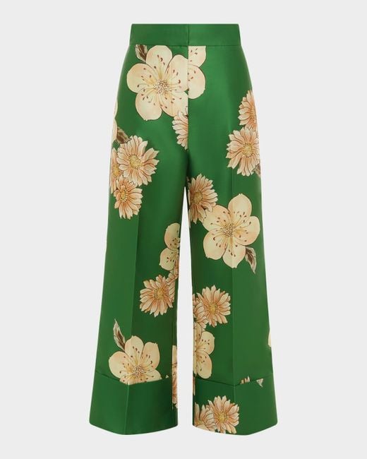 ALÉMAIS Green Sage Cuffed Wide-Leg Pants