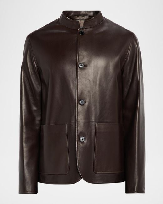 Dunhill Black Apos;S Leather Driving Jacket for men