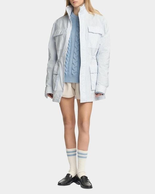 Malo Blue Oversized Field Jacket