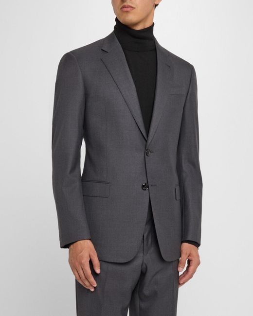 Giorgio Armani Black Mne & Apos;S Basic Wool Two-Piece Suit for men