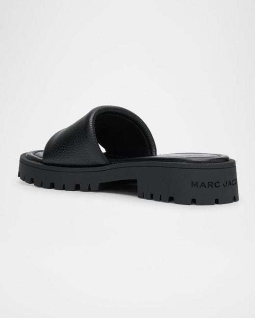 Marc Jacobs Black Leather Slides