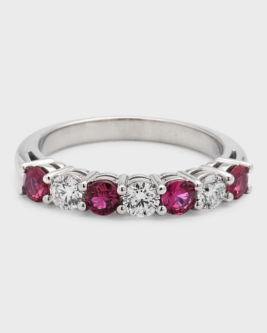 Neiman Marcus Red Platinum Ruby/diamond Ring, Size 7