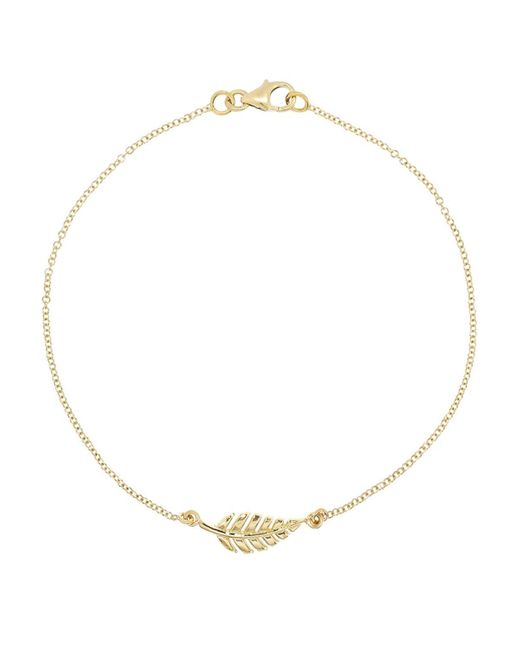 Jennifer Meyer White 18k Gold Mini Leaf Bracelet