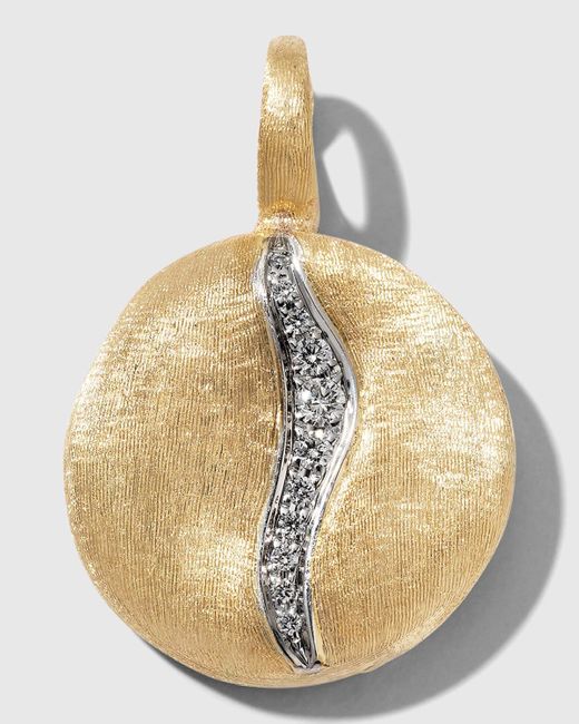 Marco Bicego Metallic 18k Jaipur Yellow And White Gold Medium Pendant With Diamond Pave Accent