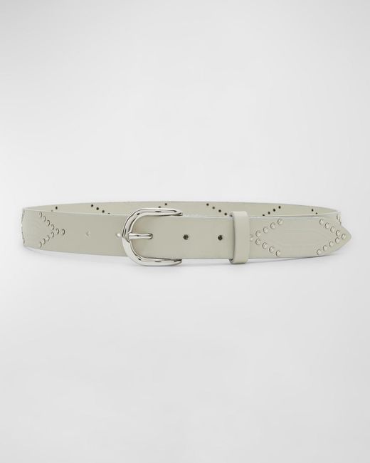 Isabel Marant Gray Telly Gd Studded Leather Belt