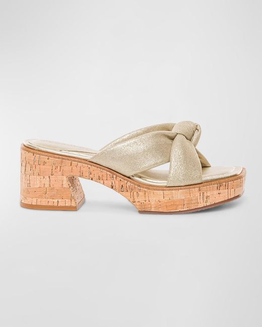 Bernardo White Jolie Metallic Knot Platform Sandals