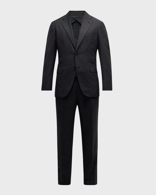 Brioni Black Apos;S Wool Houndstooth Suit for men