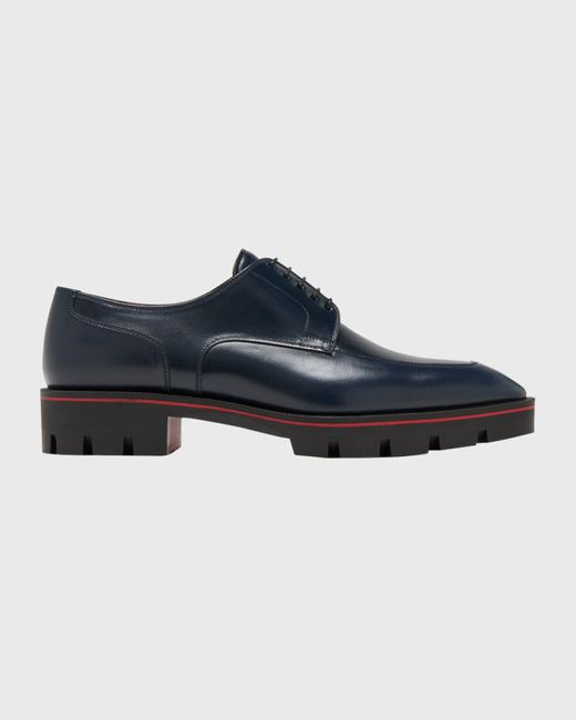 Christian Louboutin Blue Davisol Leather Derby Shoes for men
