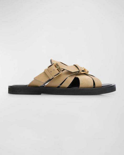 Moschino Multicolor Double-Buckle Leather Sandals for men
