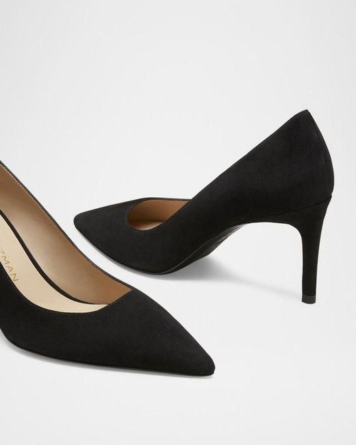 Stuart Weitzman Black Stuart Suede Stiletto Pumps