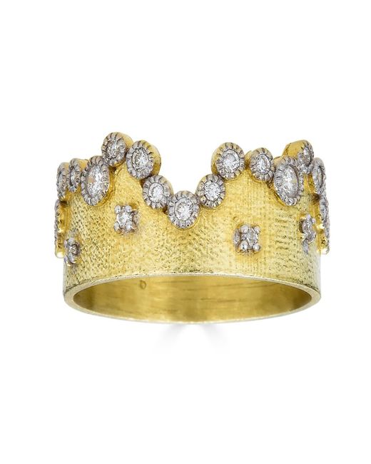 Tanya Farah Yellow 18K Royal Couture Diamond Bezel Crown Ring