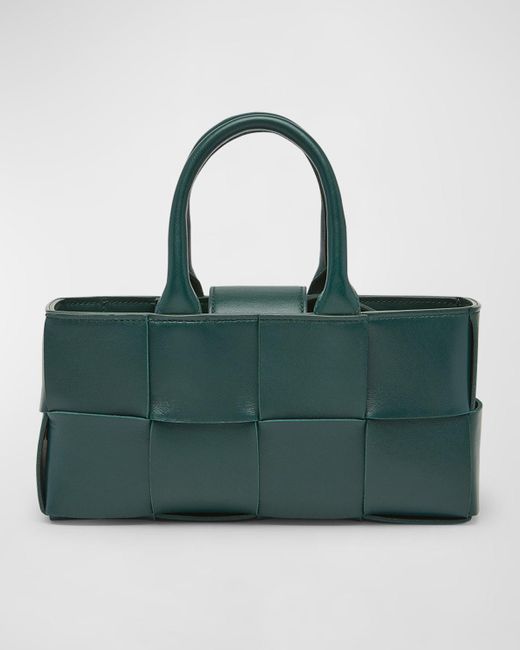 Bottega Veneta Green Arco Mini Intreccio East-west Tote Bag