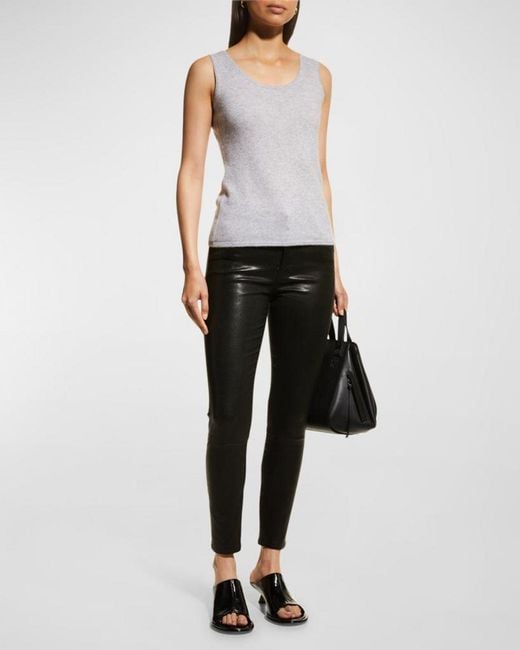 Neiman Marcus Gray Cashmere Basic Tank Top