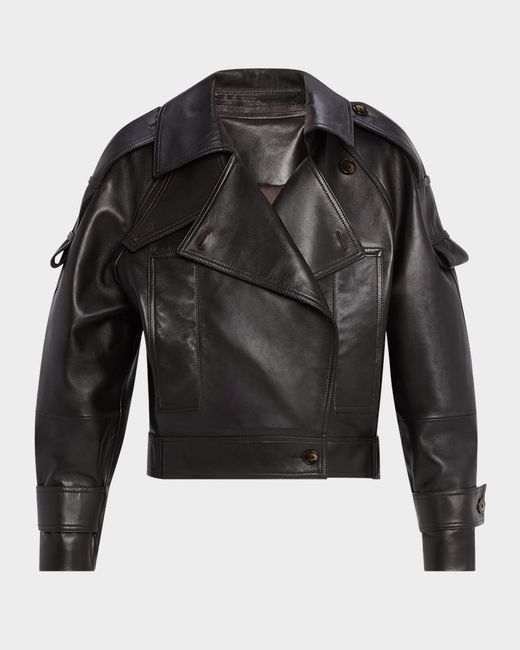 A.L.C. Black Miles Leather Utility Jacket