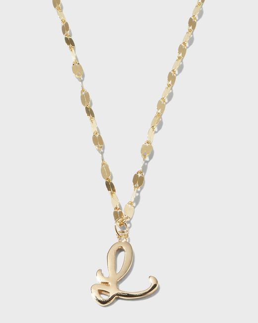 Lana Jewelry White Micro Cursive Initial Necklace