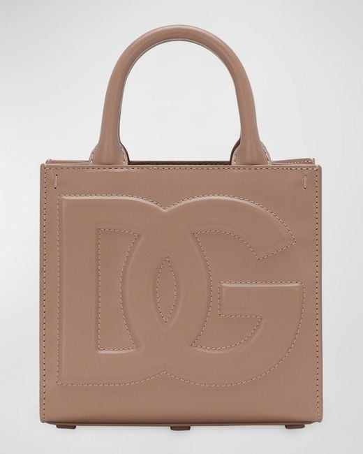 Dolce & Gabbana Brown Dg Logo Leather Top-Handle Bag