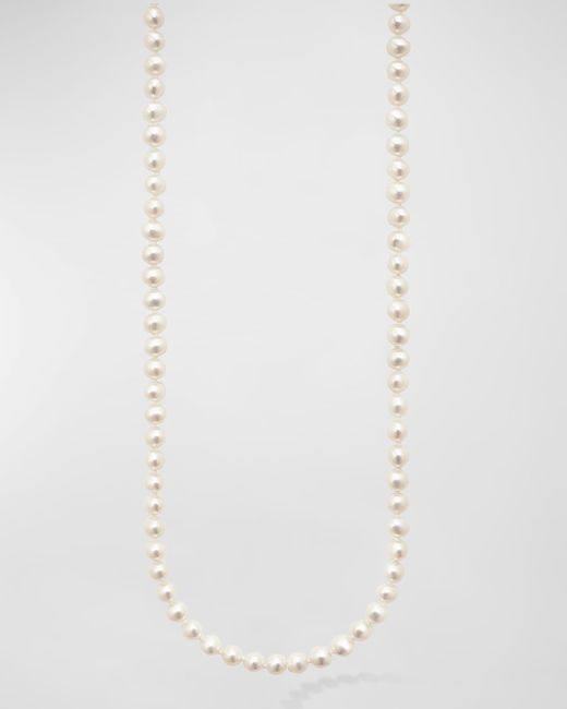 Lagos White Luna Pearl 6Mm Strand Necklace With Small Lobster Clasp