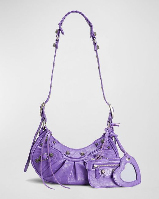 Balenciaga Purple Le Cagole Xs Shoulder Bag