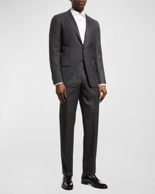 Kiton Gray Apos;S Two-Piece Solid Wool Suit for men