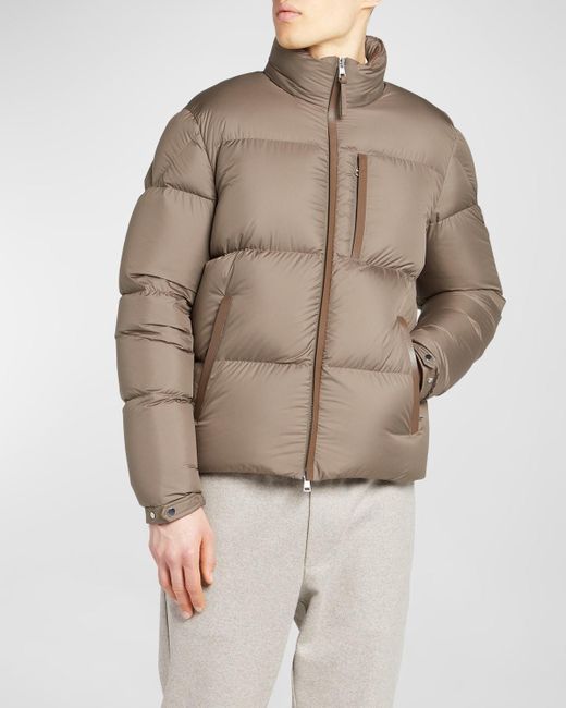 brown puffer jacket men