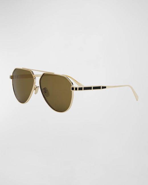BVLGARI Metallic Octo Pilot Sunglasses for men