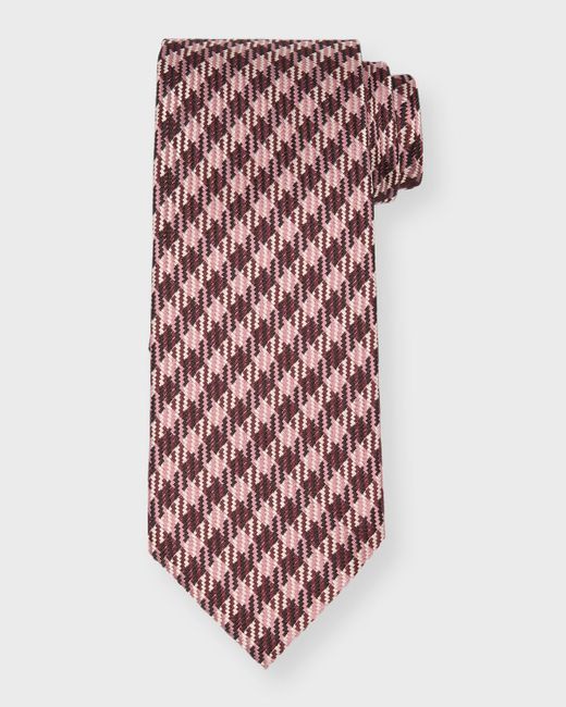 Tom Ford Multicolor Woven Check Silk Tie for men