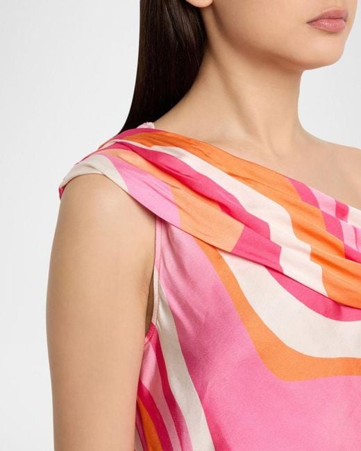 Ramy Brook Pink Sol One-Shoulder Top