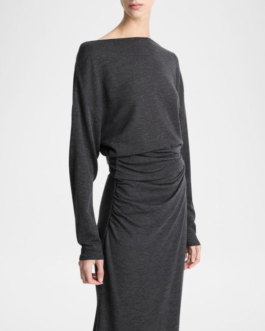 Vince Blue Draped High-Neck Top