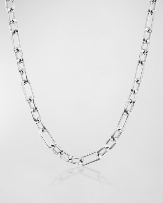 Sheryl Lowe White Gwyneth Medium Link Chain Necklace, 22"L