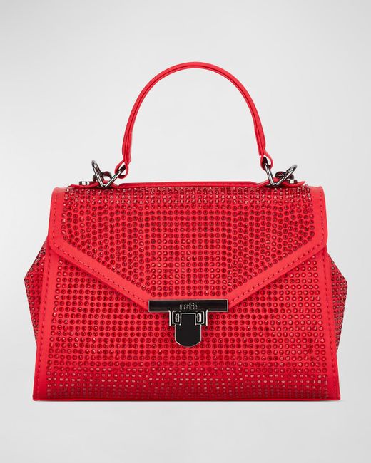 Rafe New York Red Lila Crystal-embellished Top-handle Bag