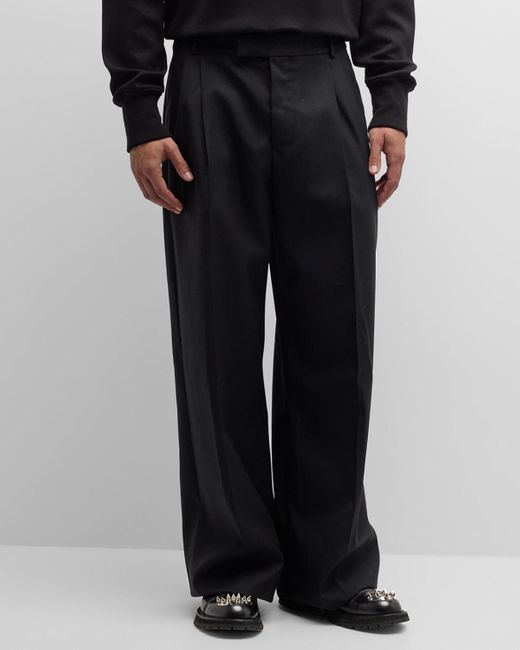 Alexander McQueen Baggy Tailored Wool Dress Pants in Black for Men