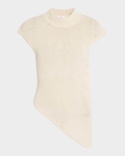 A.L.C. White Edith Asymmetric Knit Top
