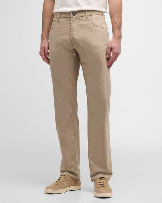 Giorgio Armani Natural Cotton-silk Stretch Pants for men