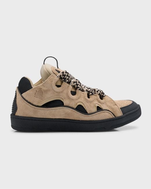 Lanvin Multicolor Curb Suede Chunky Low-Top Sneakers for men