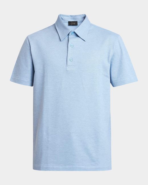 Brioni Blue Cotton Jersey Polo Shirt for men