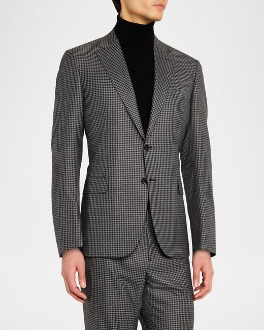 Brioni Gray Apos;S Wool Check Suit for men